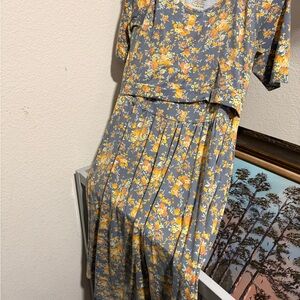 Latched Mama Gray and Yellow Floral nursing dress